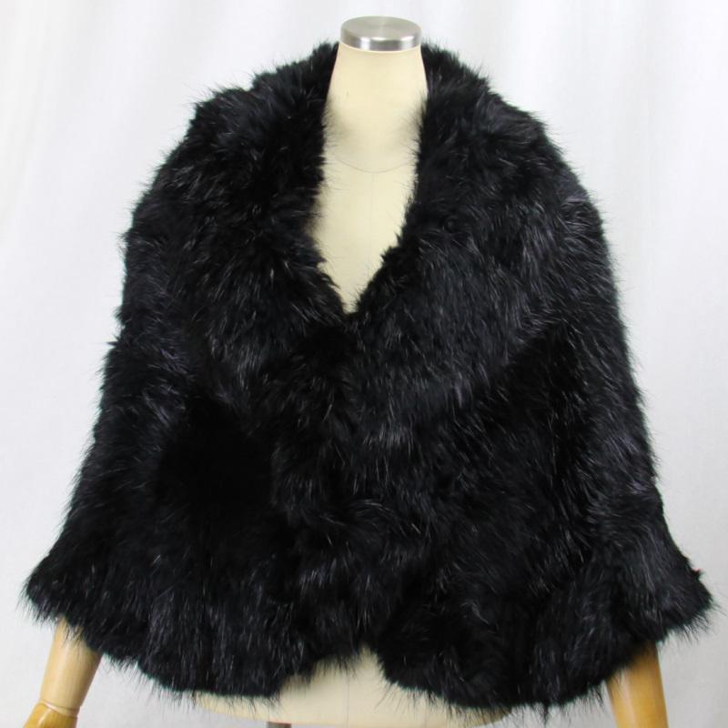 毛皮/ビーバー/ニッティング/ケープ/ショール/ビーバーニッティングケープ リアルファー レディース | 