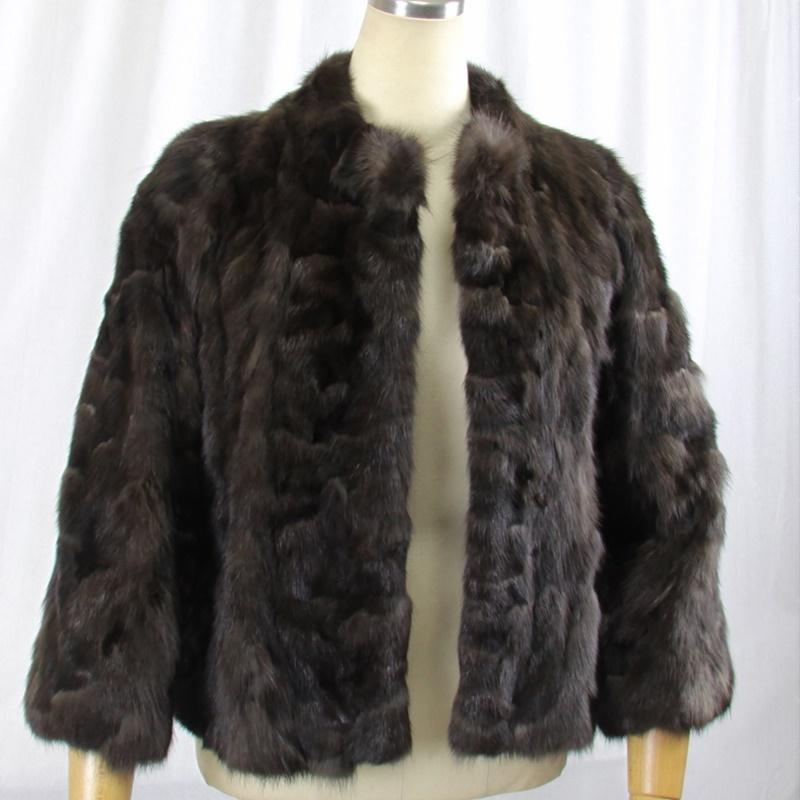 毛皮 /セーブル ジャケット ファー セーブル8分袖デザイン アウター