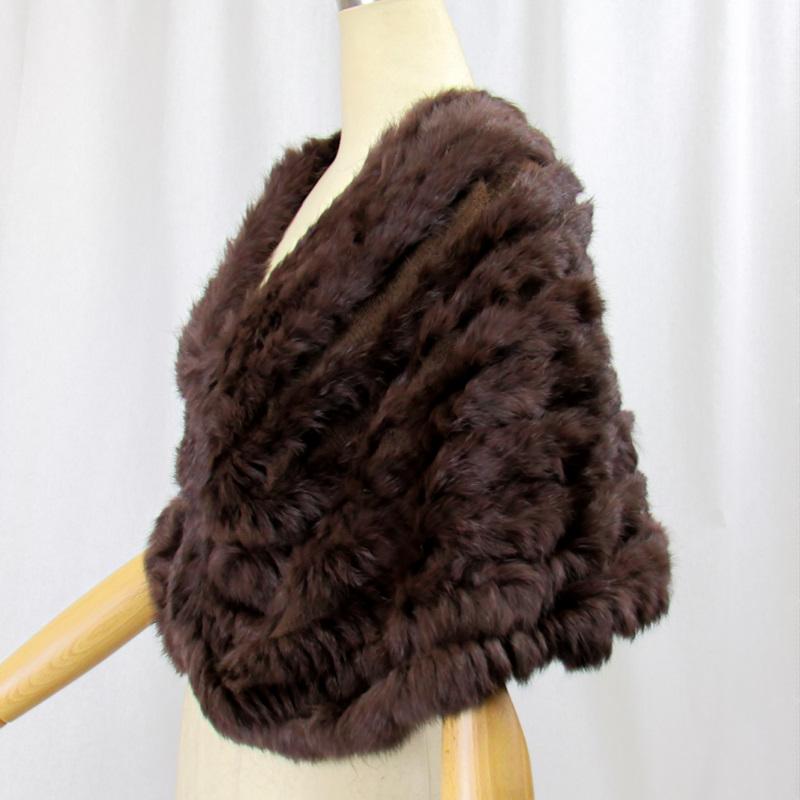 毛皮/ラビット/ケープ/ポンチョ/リアルファー/ニッティング レディース