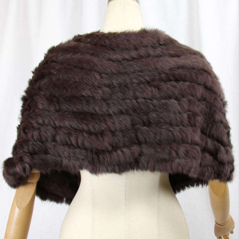 毛皮/ラビット/ケープ/ポンチョ/リアルファー/ニッティング レディース
