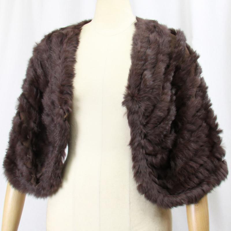 毛皮/ラビット/ケープ/ポンチョ/リアルファー/ニッティング レディース