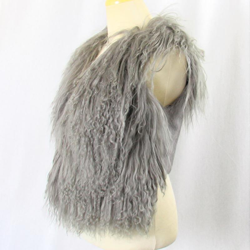 毛皮/ファー/チベットラム/羊革/シェアードラビット/ベスト/リアル