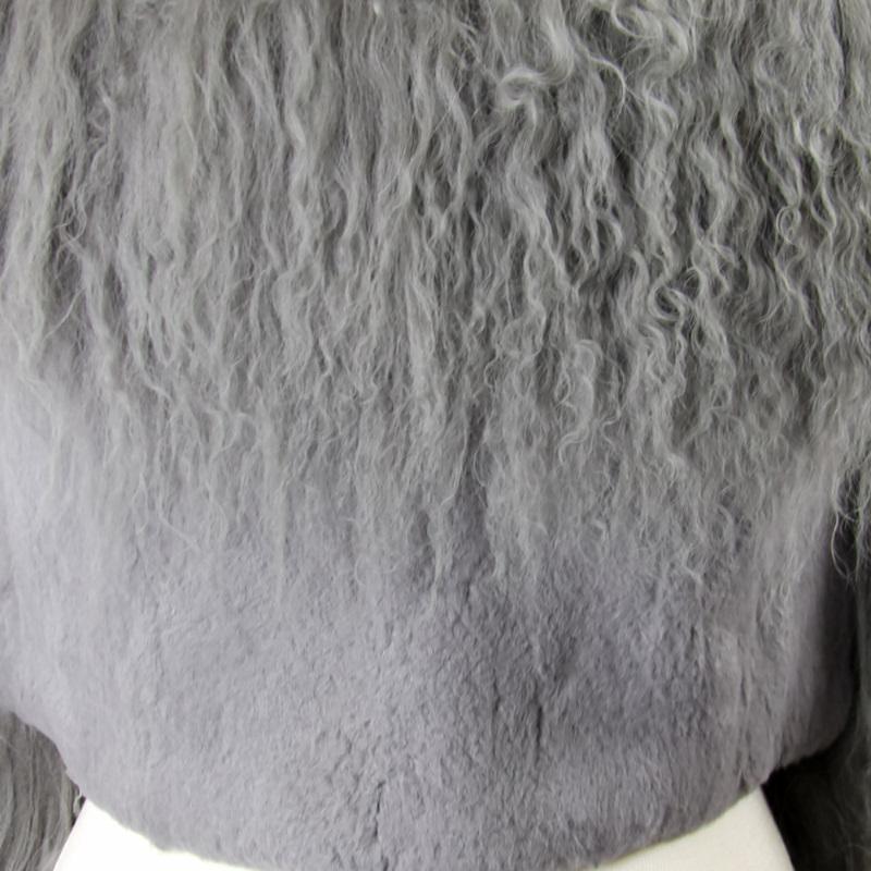 毛皮/ファー/チベットラム/羊革/シェアードラビット/ベスト/リアル