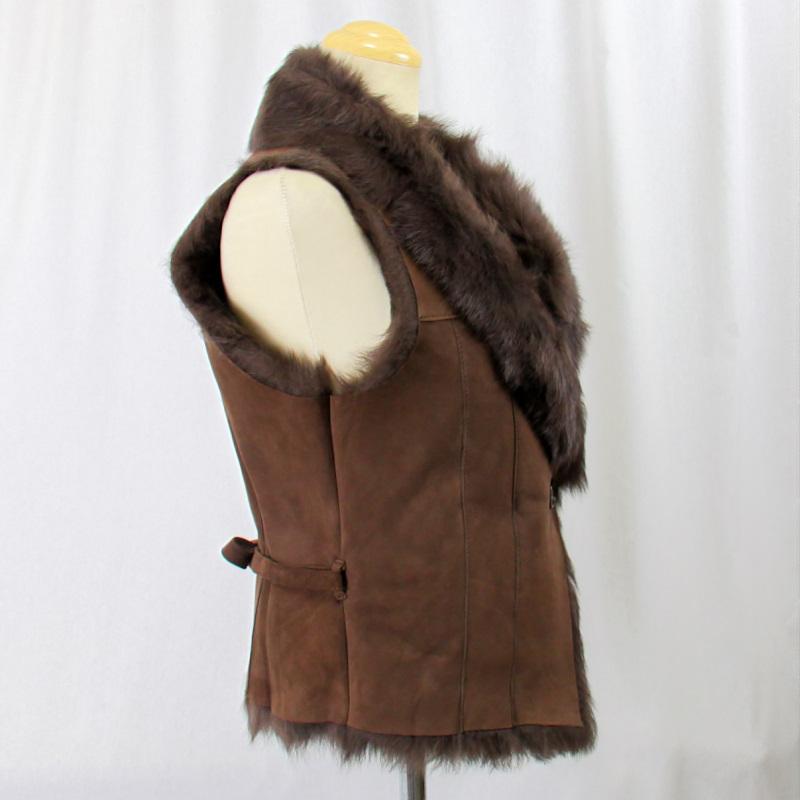 毛皮/ファー/ムートン/羊革/ムートンベスト/リアルファー  /１枚革 |  | 07
