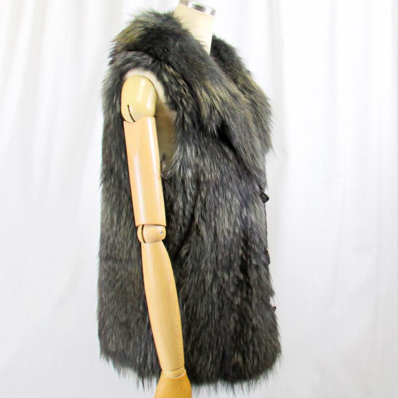 リアルファーベスト グレー 美品 極美品✨ダークミンク ベスト ジレ