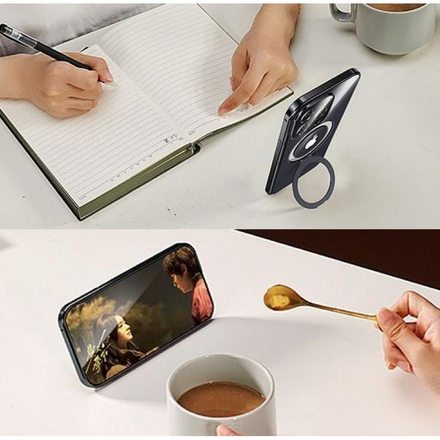 両面クリア MagSafe 対応 全面保護 iPhone16 16pro max 16plus iPhone15 15pro max iphone14 14pro iphone13 13pro 13promax  360度フルカバー リング スタンド |  | 06