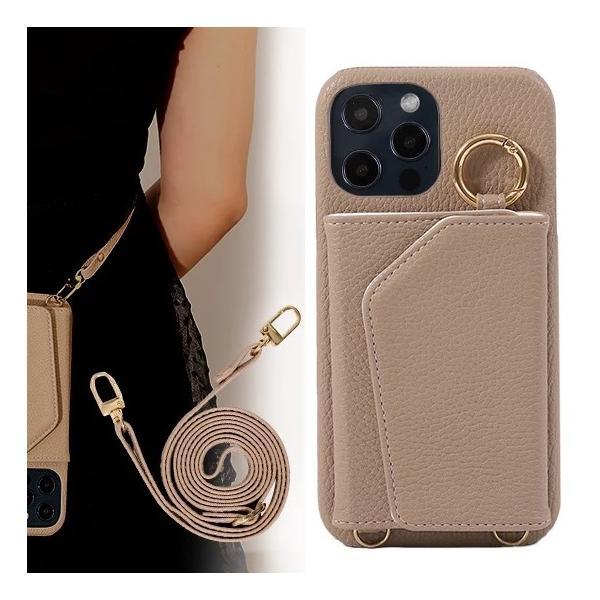 iphone13 ケース  iphone12  iphone11  iphonexs se 13pro 12pro max  スマホケース　斜め掛け　おしゃれ かわいい カード収納 ストラップ付き ポイント消化 | Apple | 05