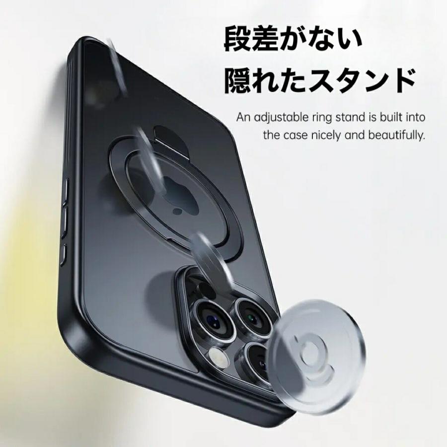 高級感 TPUバンパー リング スタンド 付き 耐衝撃  保護ケース 機能性 背面マットカメラ保護 おすすめ |  | 02