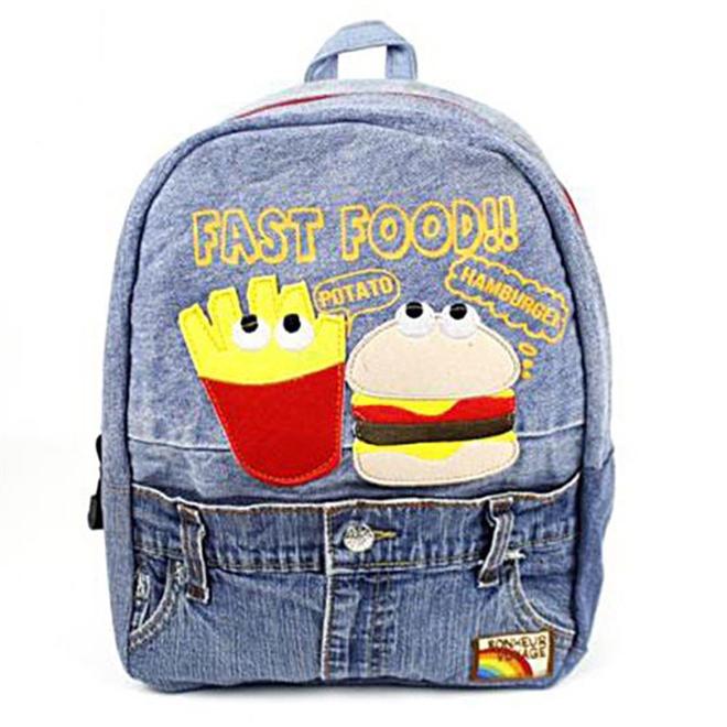 キッズ リュック デイパック バッグ 子供 男の子 女の子 ポテバーガーデイパック デニム ポテト ハンバーガー 激安通販
