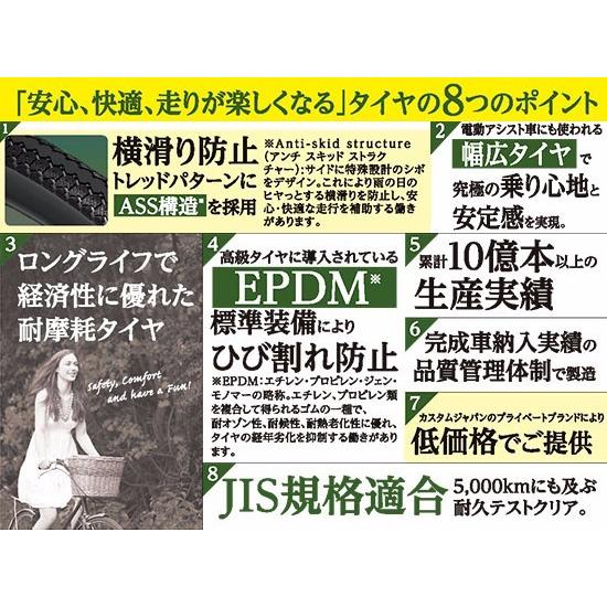 自転車 タイヤ 24インチ チューブ リムゴム 各2本セット 24×1 3/8 WO