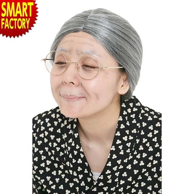 コスプレ かつら カツラ ウィッグ カツランド お団子おばあさん 白髪 おばあさん おばあちゃん 老人 祖母 年寄り 変装 衣装 コスチューム 自転車通販 スマートファクトリー 通販 Paypayモール