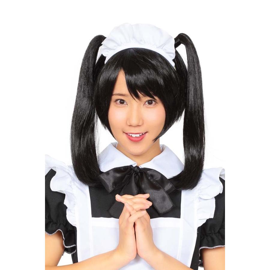コスプレ かつら カツラ ウィッグ カツランド 黒髪ツインテール