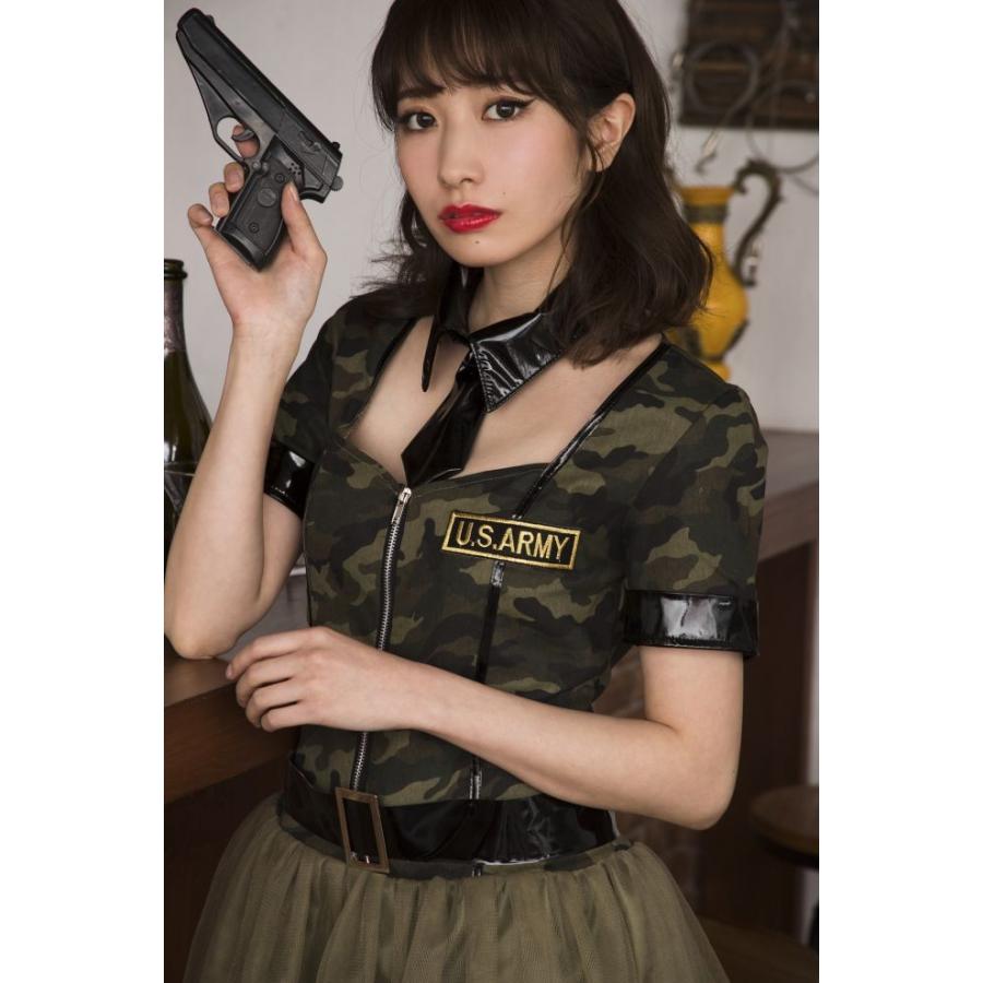 ハロウィン コスプレ クール アーミー ガール 迷彩 軍人 ミリタリー