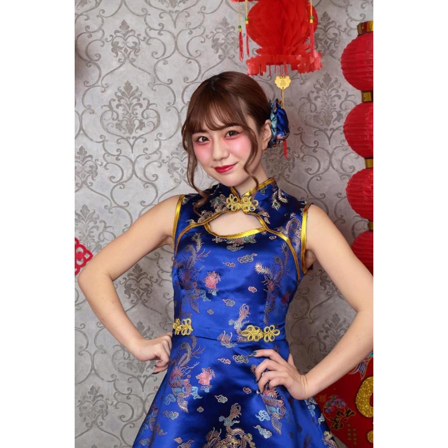 ハロウィン コスプレ キュート チャイナ ガール 青 チャイナ服