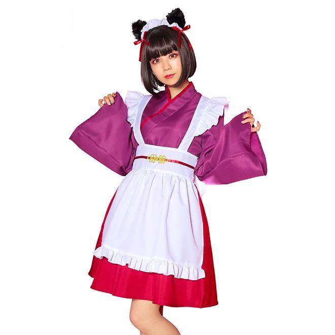HW 猫×和風メイド クリアストーン コスプレ ハロウィン ハロウィーン