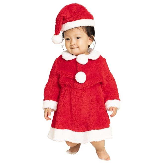 クリスマス コスプレ マシュマロサンタドレス ベビー 80cm 80サイズ 1歳 2歳 ワンピース 帽子 セット クリアストーン 女の子 自転車通販 スマートファクトリー 通販 Paypayモール