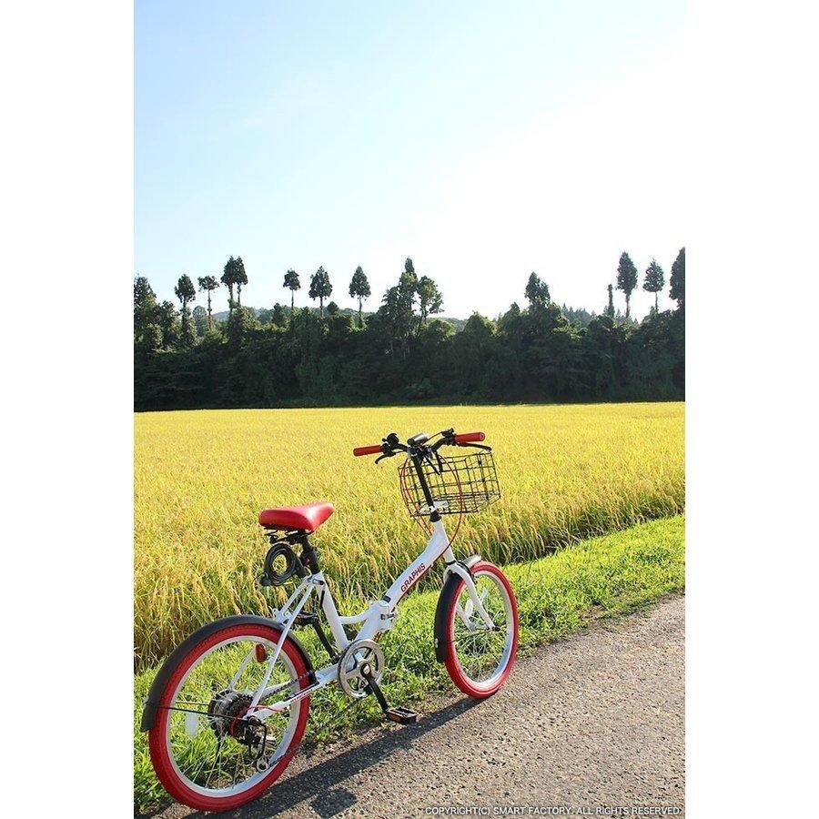 自転車 折りたたみ 20インチ ワンランク上の 折りたたみ自転車 シマノ 6段変速 鍵 ライト カゴ ミニベロ | GRAPHIS（自転車） | 16