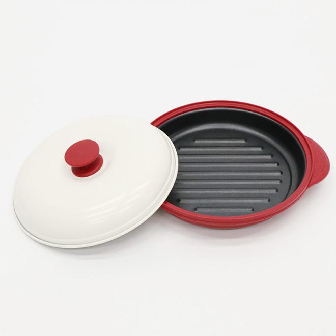 ヒロ・コーポレーション 電子レンジ 調理器 丸型 グリルパン 焼き魚