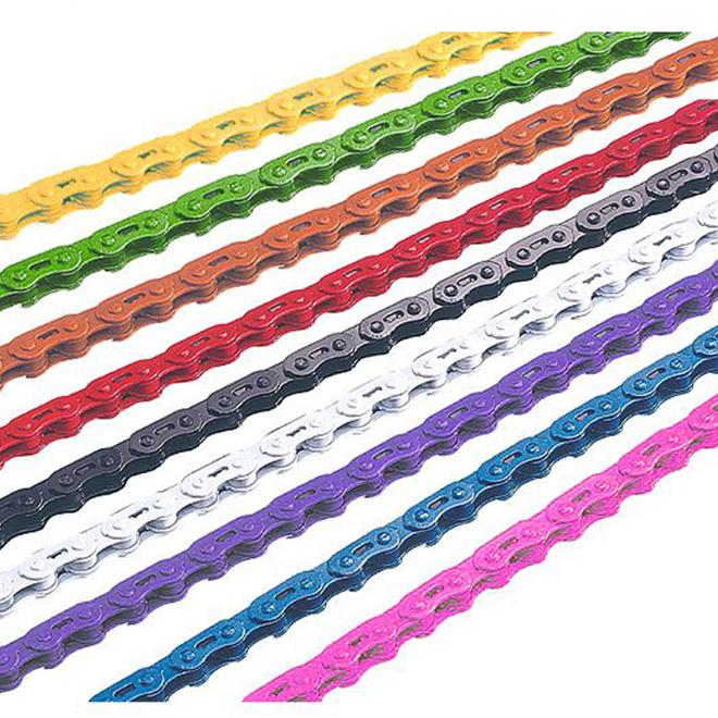 自転車 チェーン YBN MK747 シングル用 カラーチェーン 6色 BMX