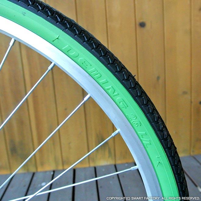 自転車 タイヤ 26インチ 27インチ 1本 カラータイヤ SR078