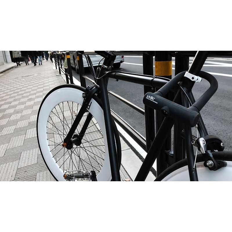自転車 ロック 鍵 U字 アルミ 軽い オレンジ 水色 黒 グレー 頑丈