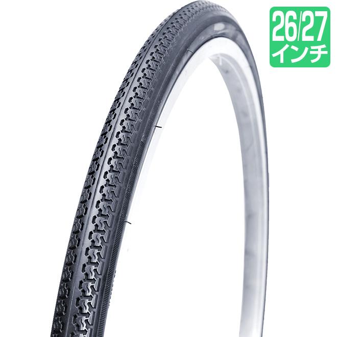 自転車 タイヤ 26インチ 27インチ 1本 黒 ブラック WO 26x1-3/8 27x1-3