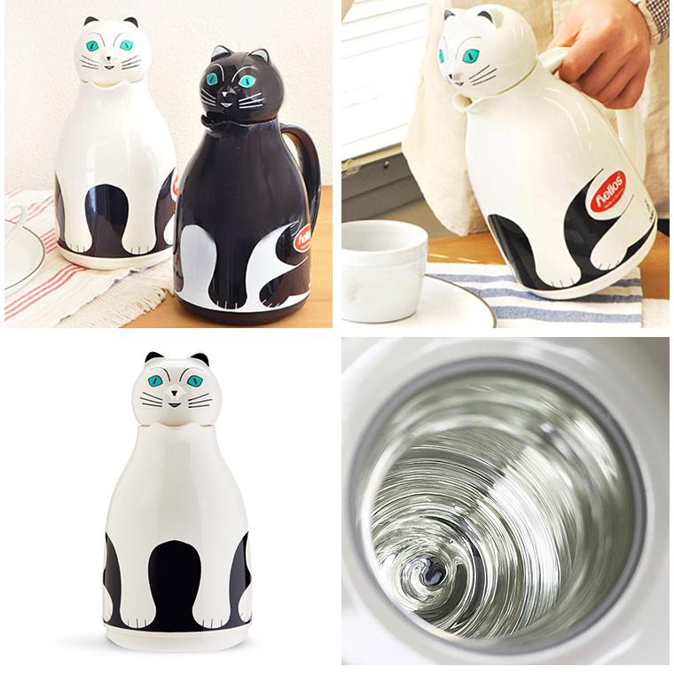 helios（キッチン） helios サーモキャット 1L ガラス魔法瓶 卓上