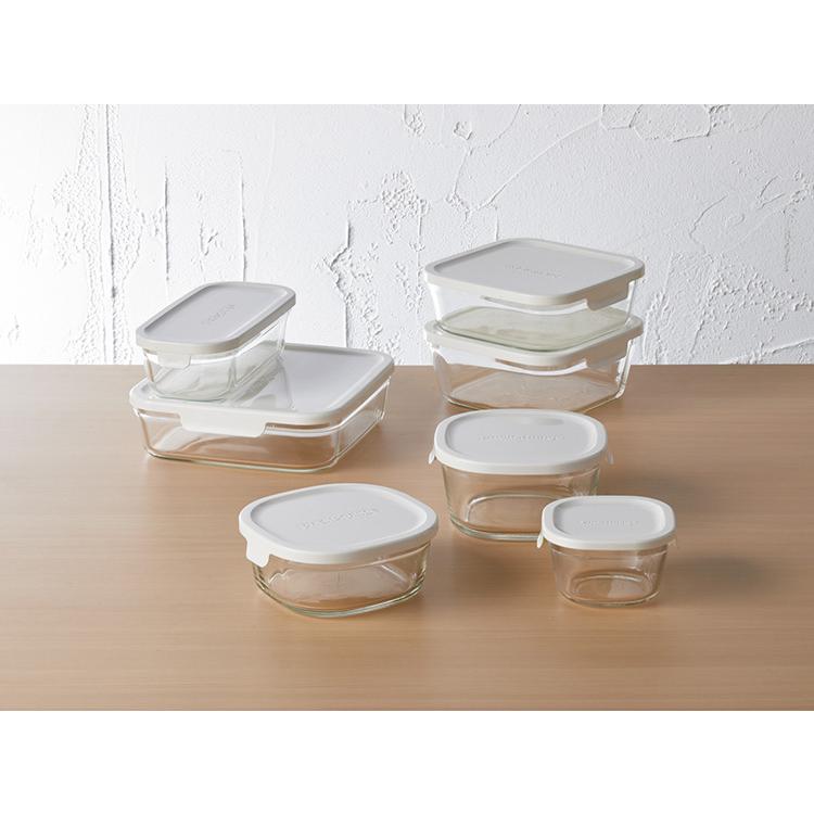 iwaki パック＆レンジ 角型4点セット ホワイト イワキ : SmartKitchen