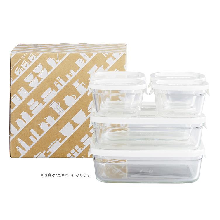iwaki パック＆レンジ 角型4点セット ホワイト イワキ : SmartKitchen