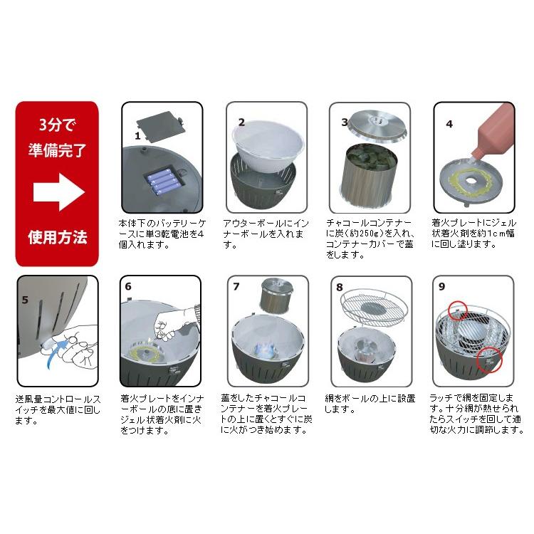 無煙炭火バーベキューグリル「ロータスグリルG280」Sサイズ お試し炭