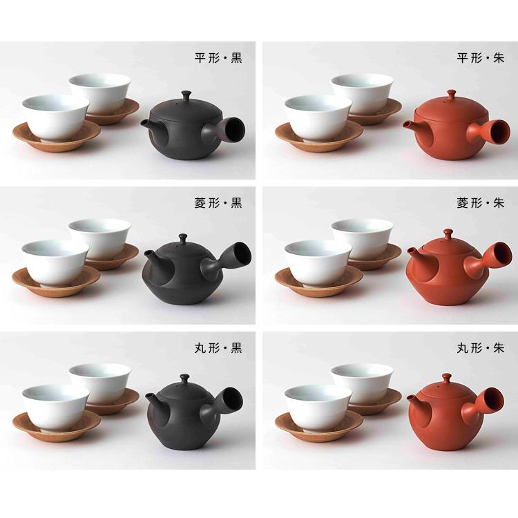 急須、湯呑み2個セット 桐箱入り （平形 菱形 丸形） : SmartKitchen
