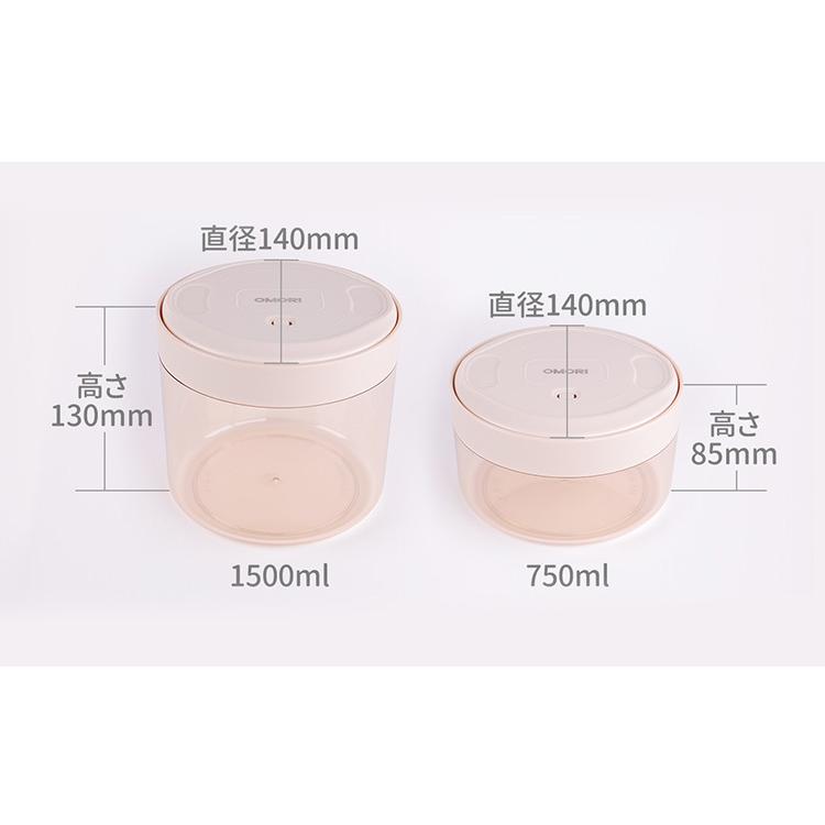 NOABOX 1500mlと750mlの２つ 簡単手動 真空 保存容器 2点セット ノアボックス 1500ml＋750ml NoaBox