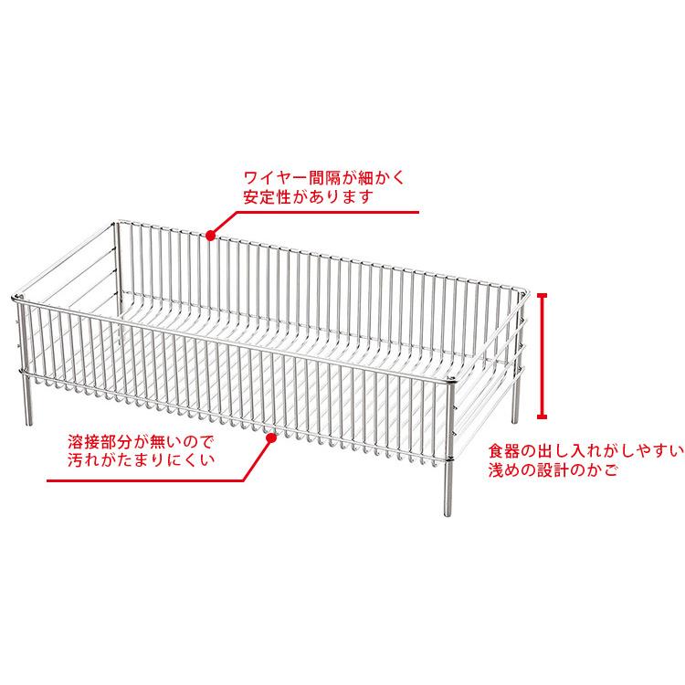 la base NEW 水切りかご スリム ステンレス製 浅型 ラバーゼ 特典付の画像