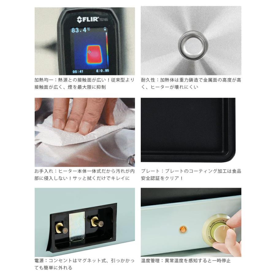 SOLEMOOD ホットプレート 3種プレート付 ミニ 電気鍋 たこ焼きプレート