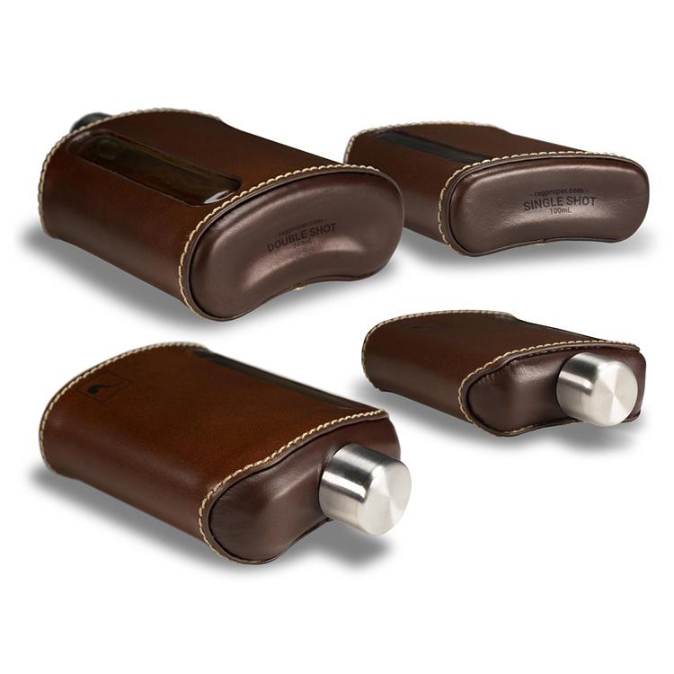 RAGPROPER モダンガラスフラスク レザーカバータイプ 100ml＆240ml