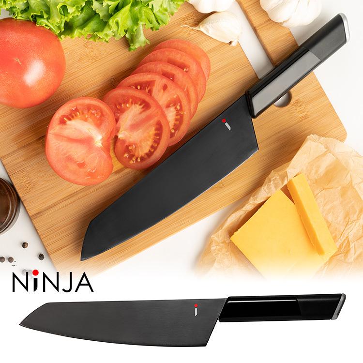 NiNJA 三徳包丁 18cm 黒い包丁 ブラック BLACK 黒 モリブデン