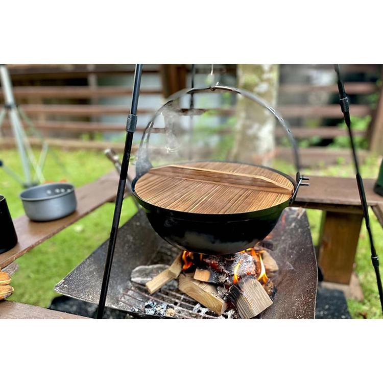 キャンプ用 軽量 囲炉裏鍋 4L 直火・IH対応 鉄鍋 いろり鍋