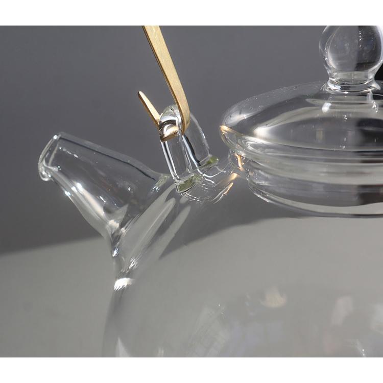 まんまるポット 1.0L ガラス製ティーポット 茶こし付き 硝子工房