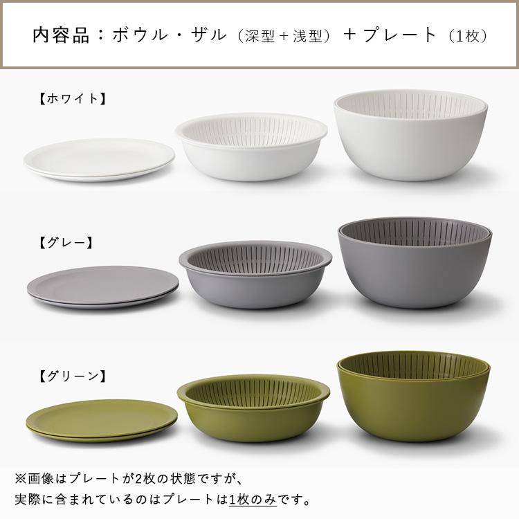 Like-it（ライクイット） 米とぎにも使えるザルとボウル 5点セット 浅