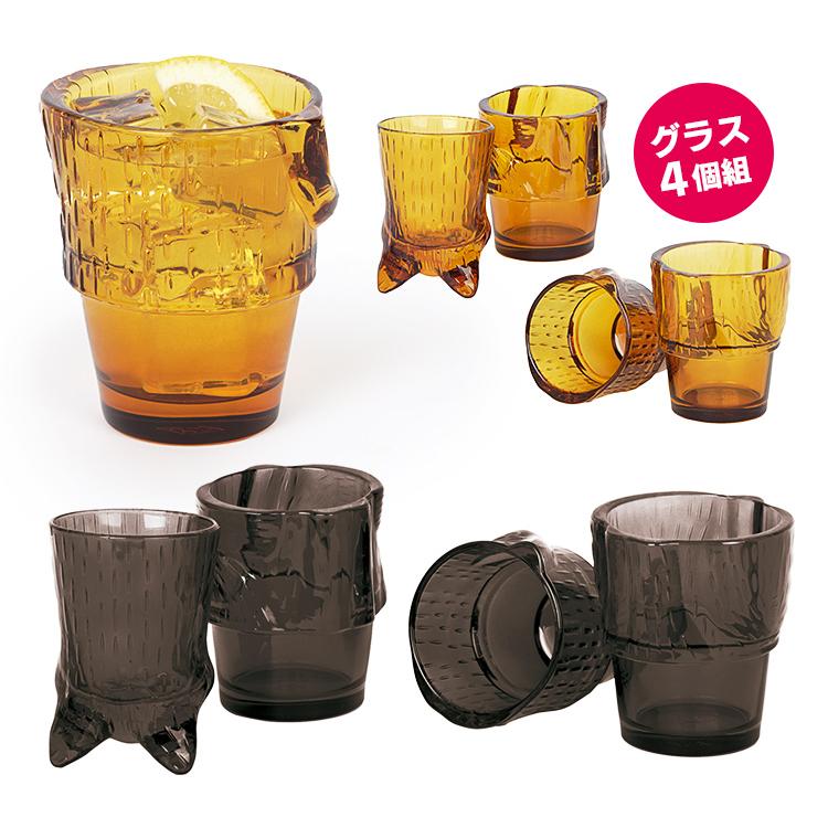 DOIY キティ スタッキンググラス 4個組 猫 キャット ブラック