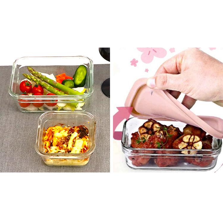 Glasslock レクタングル 900ml×3個セット リングテーパー イージー 