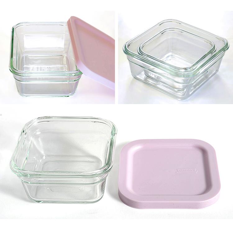 Glasslock レクタングル 900ml×3個セット リングテーパー イージー 