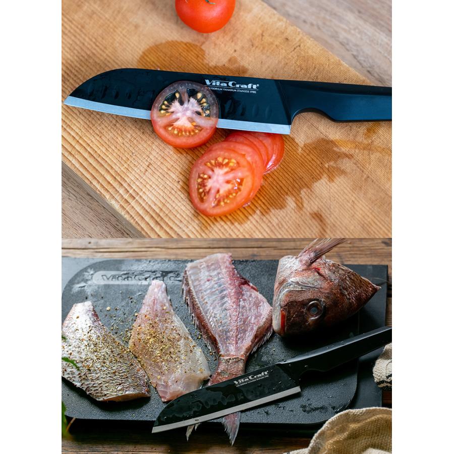Vita Craft（ビタクラフト） SOLID KNIFE BLACK THE SANTOKU （Vita