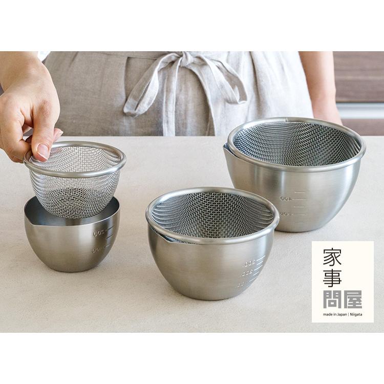 家事問屋 下ごしらえボウル＆ザル 3サイズ6点セット （9 11 13 目盛り