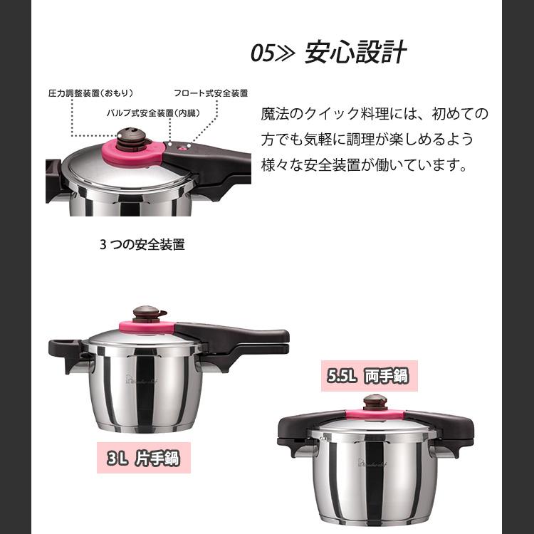 ワンダーシェフ 魔法のクイック料理 両手圧力鍋 5.5L （ワンダーシェフ