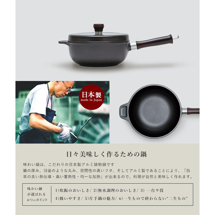味わい鍋 片手 20cm （2.1L 3合 AJ-102 無水鍋 無水調理 片手鍋 日本製