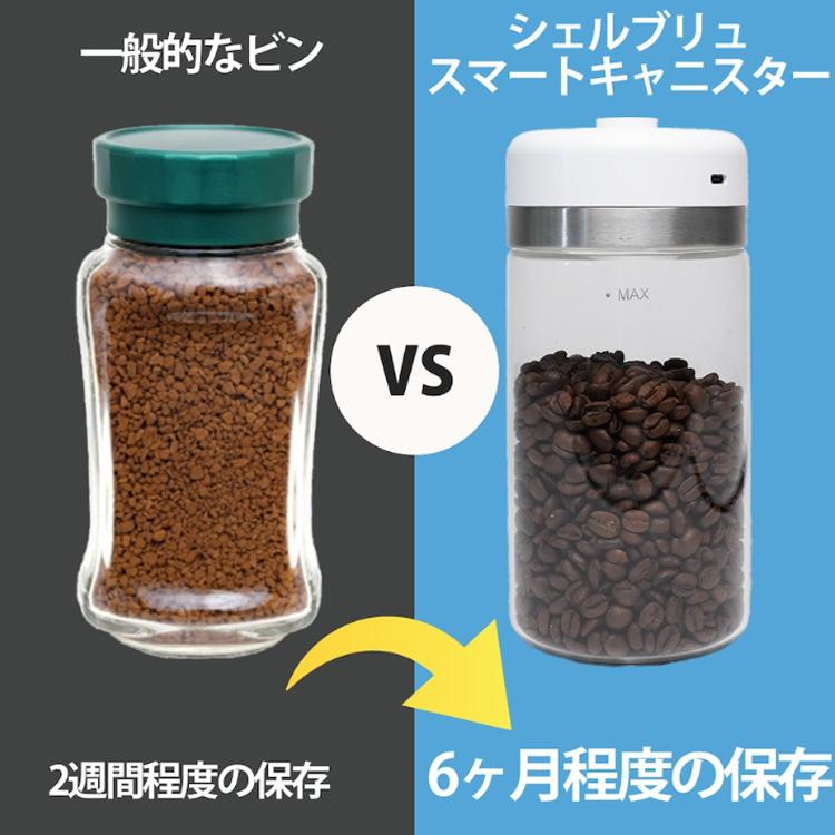 ケ*チ様 シェルブリュ 自動 真空 保存 容器 SHELBRU スマートキャニス SHELBRU スマートキャニスター （800ml シェルブル タイプC充電 白