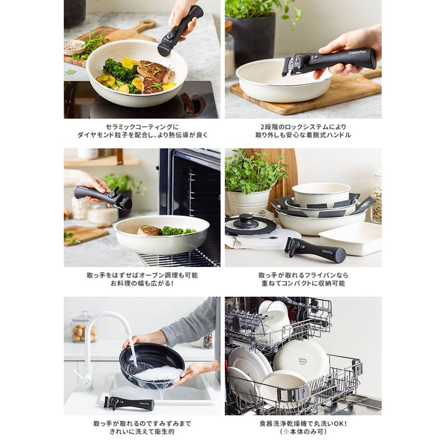 グリーンパン クリックシェフ 4点セット※ハンドル:リニューアル【新品・未使用】 GREEN PAN（グリーンパン） クリックシェフ 4点セット（ガス火・IH対応