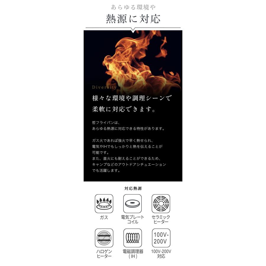 至高の鉄フライパン 哲 26cm （直火・IH対応 TETSU 哲フライパン 鉄のフライパン 油ならし不要 軽量 軽い）の画像