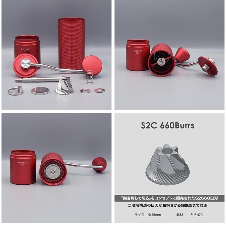 TIMEMORE 正規販売店 MLB231RE コーヒーグラインダー C3S レッド